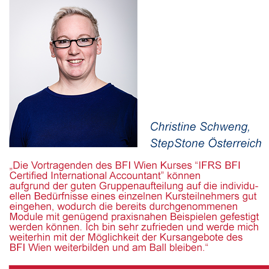 Feedback von Christine Schweng zum Diplomlehrgang IFRS Certified International Accountant